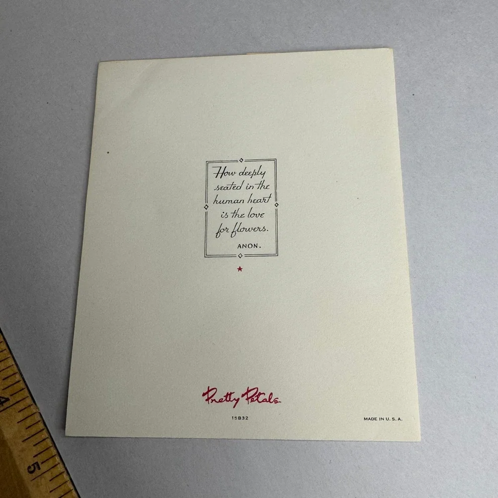 Vintage Pretty Petals Get Well Greeting Card Camellias Flower 15B32 Made in USA